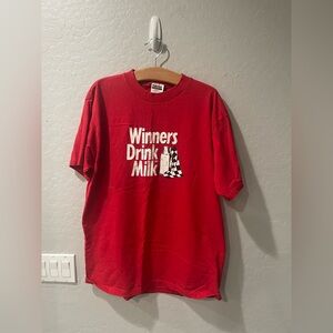 Vintage‎ NASCAR “Winner’s Drink Milk” Racing Shirt Size XL